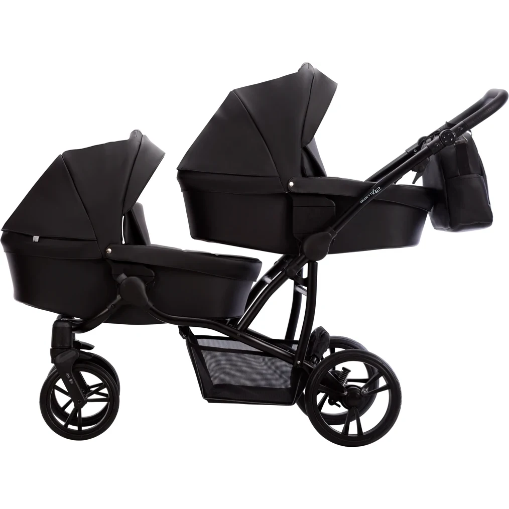 Коляска 2 в 1 для двойни Bebetto B 42 PRO (24) черный